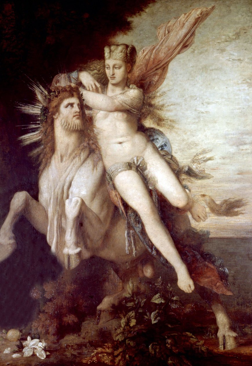 Voldtekten av Europa, ca. 1869 av Gustave Moreau