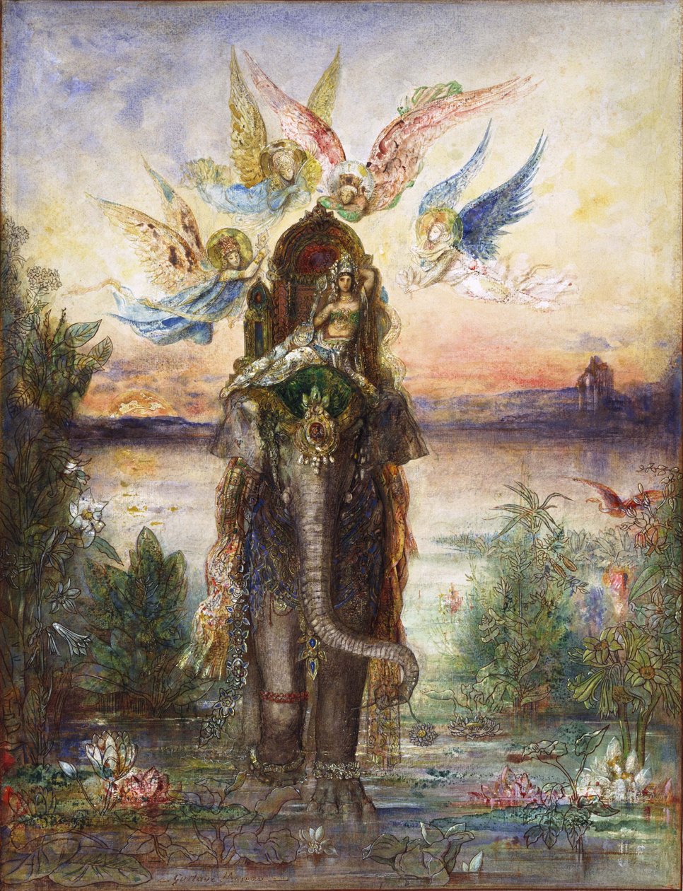 Den hellige elefant Péri av Gustave Moreau