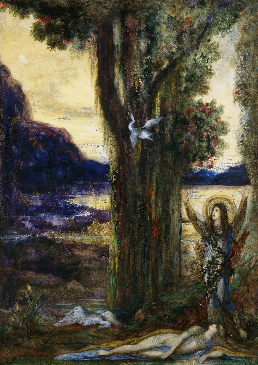 Tårene til Orfeus; The Pain of Orpheus, ca. 1887 av Gustave Moreau