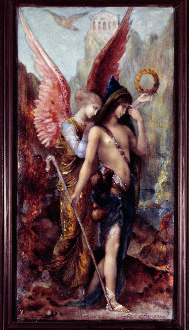 Stemmene maleri av Gustave Moreau (1826-1898) Før 1889. Paris, Arts Decoratifs - Stemmene. Maleri av Gustave Moreau (1826-1898) Før 1889. Dekorativ kunst, Paris av Gustave Moreau