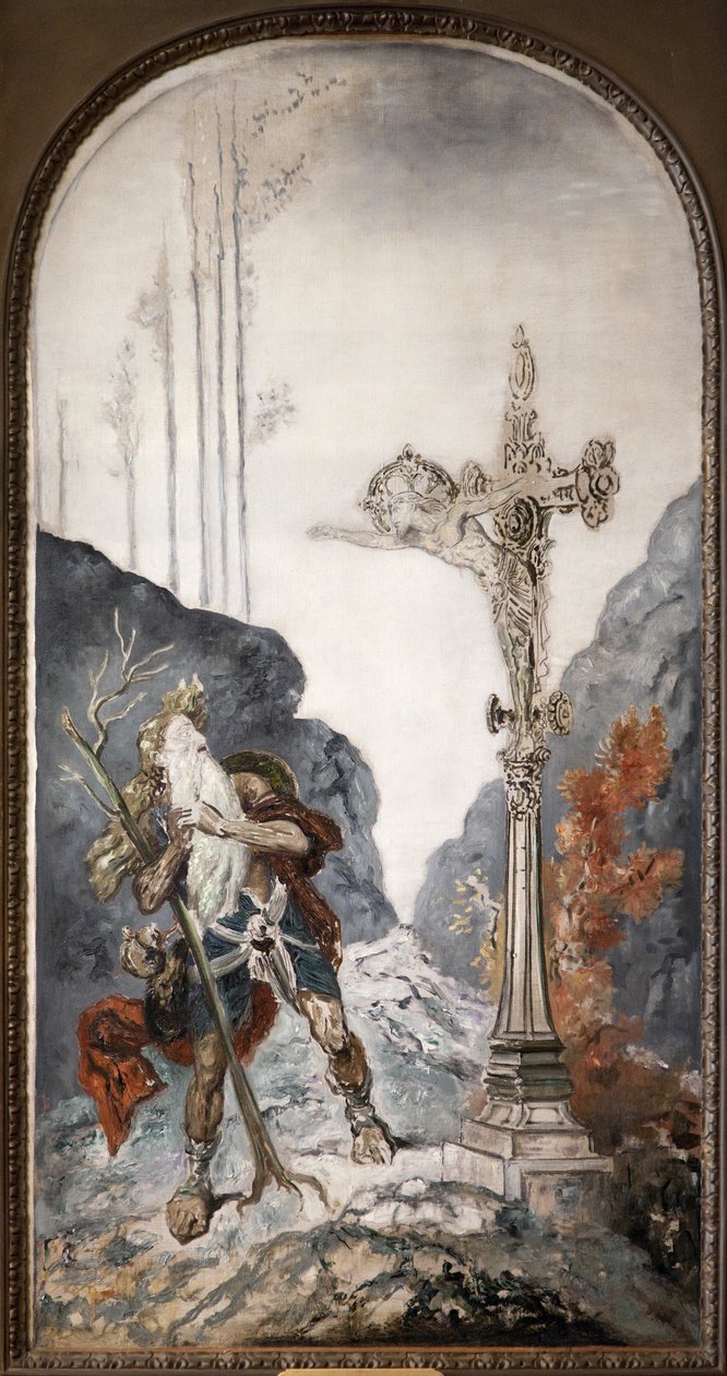 Den vandrende jøden, overrasket av calvariet som kaller ham, oljemaleri på lerret av Gustave Moreau (1826-1898). Fotografi, KIM Youngtae, Paris, Musee Gustave Moreau. av Gustave Moreau