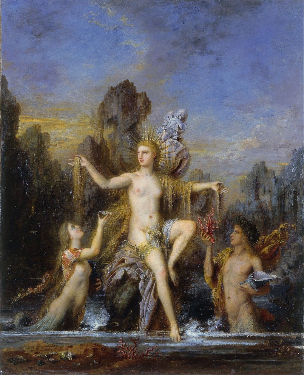 Fransk: Venus sortant de l#39;Onde Venus som stiger opp fra havet av Gustave Moreau