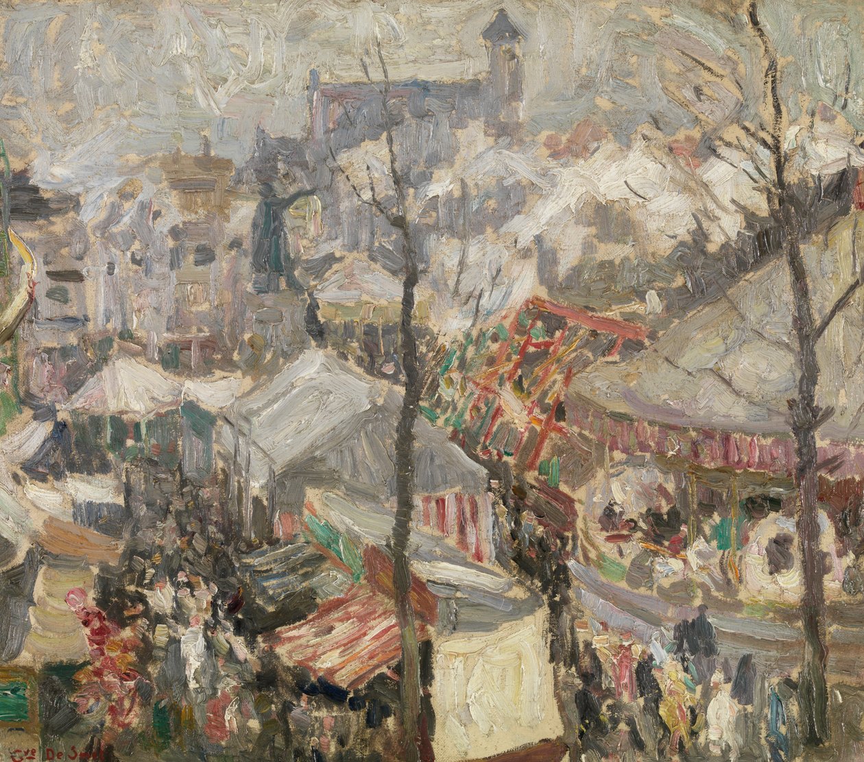 Messe på fredagsmarkedet i Gent (olje på lerret) av Gustave de Smet