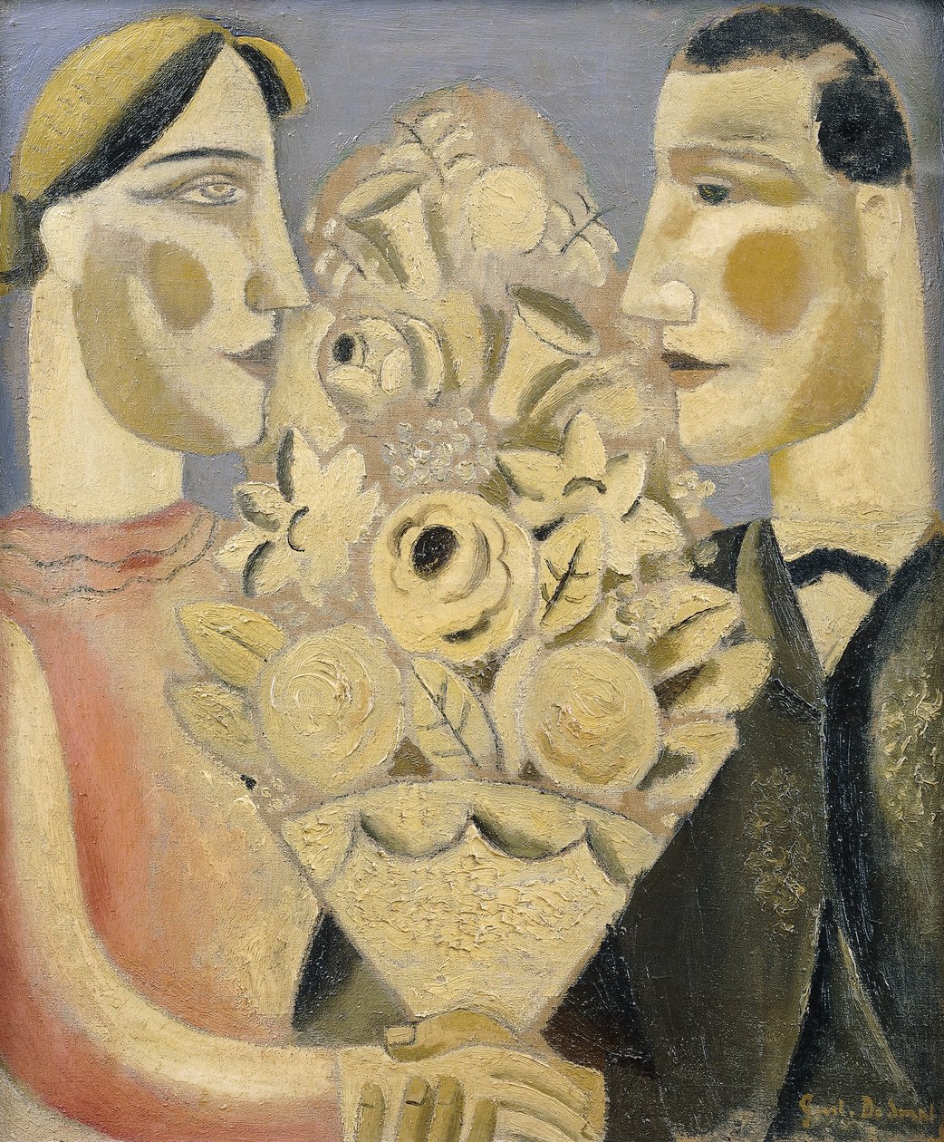 Buketten; Le Bouquet eller Der Bloemtuil av Gustave de Smet