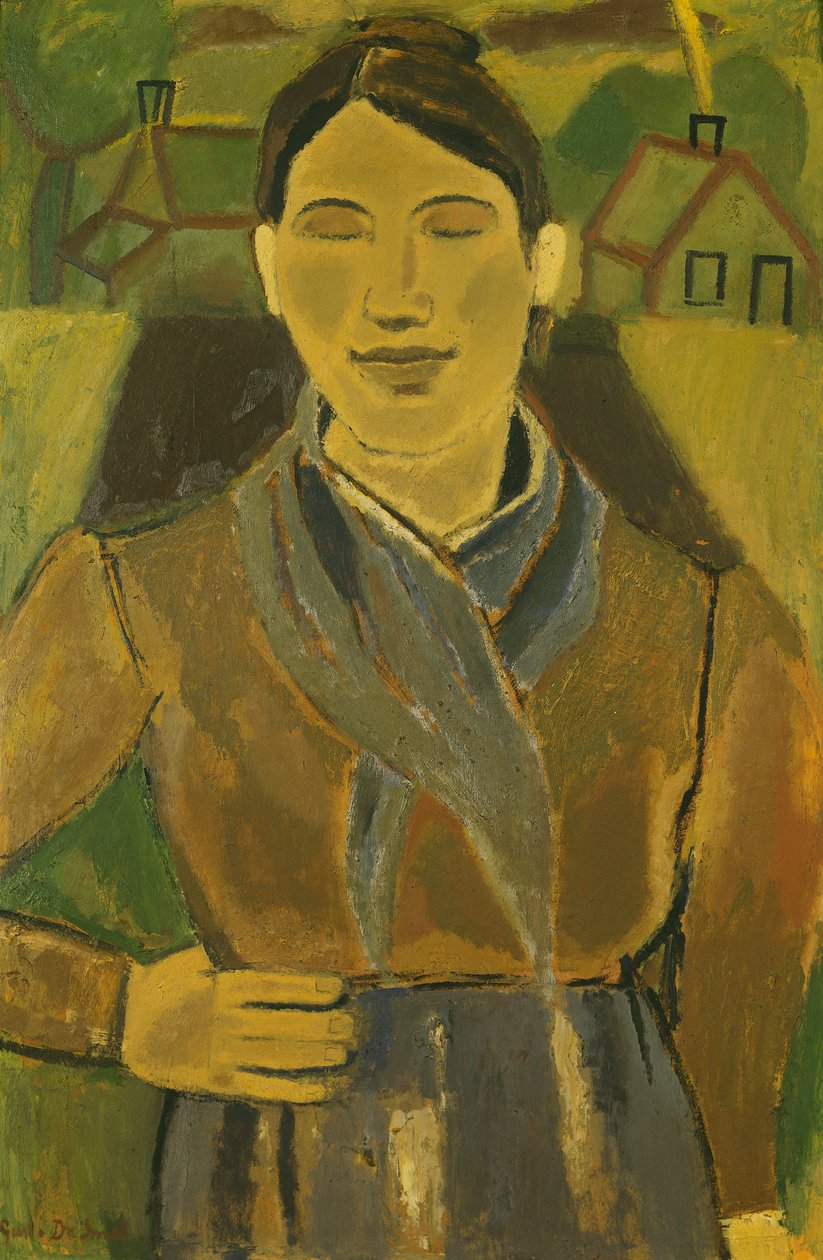 Den flamske bonden; Den flamske bondekvinnen, ca. 1935 (olje om bord) av Gustave de Smet
