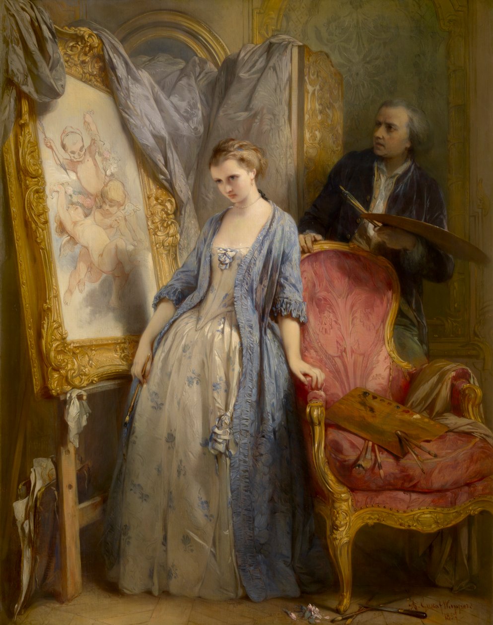 Young Artist Daydreaming (olje på lerret) av Gustave or Gustaaf Wappers