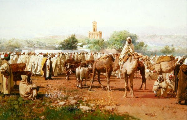 Arabisk landsbyscene av Gustavo Simoni