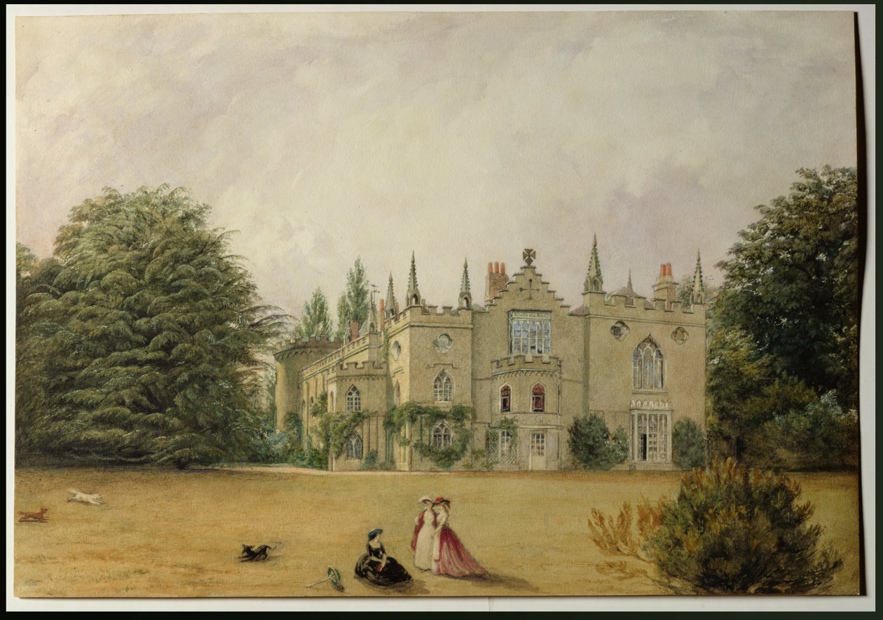 Utsikt over Strawberry Hill, Middlesex fra hagene (wc) av Gustavus Ellinthorpe Sintzenich