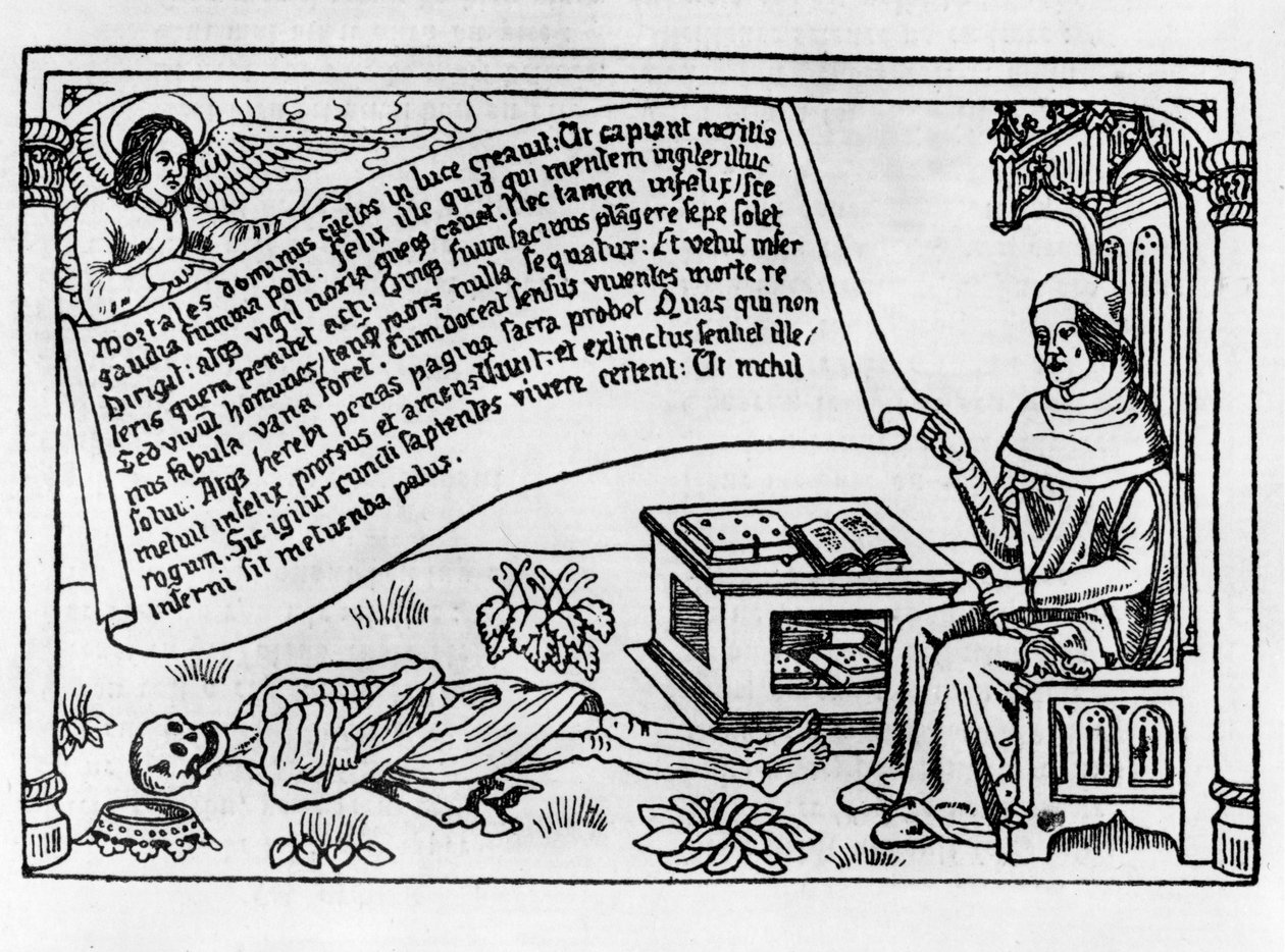 Illustrasjon for Danse Macabre, utgitt Paris, 1485 av Guy Marchant