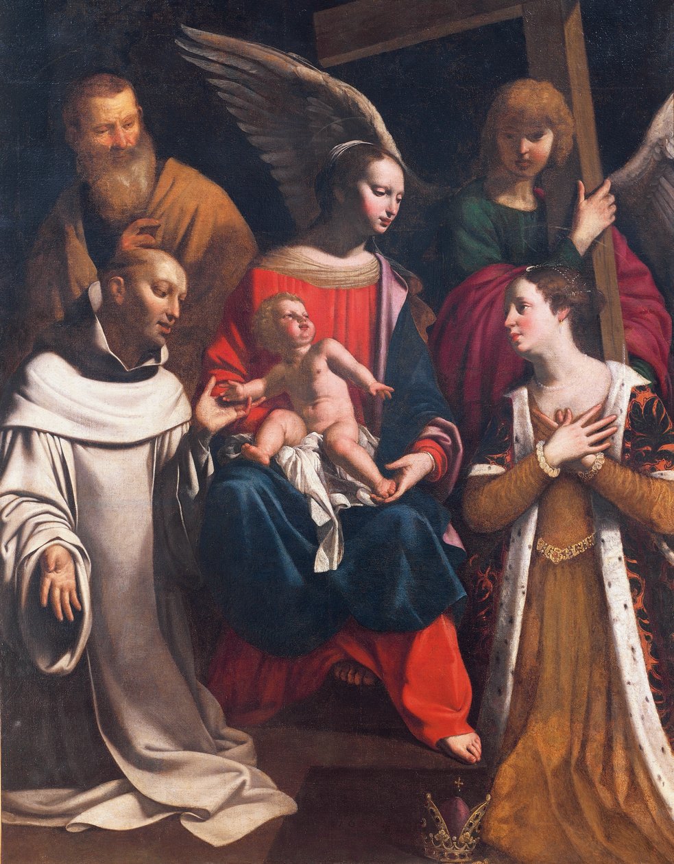 Hellig familie med St Bruno og St Elizabeth eller renselse av Guy Francois