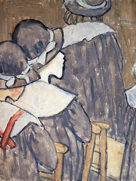 Barn i en kirke (kroppsfarge over spor av blyant på papir) (se også 130312, 281886) av Gwen John