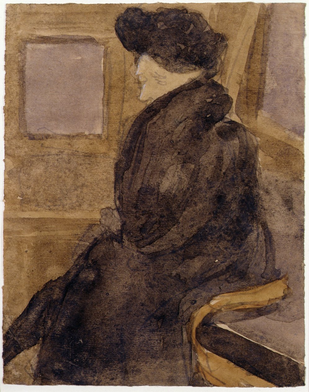 Gammel kvinne i en trikk av Gwen John