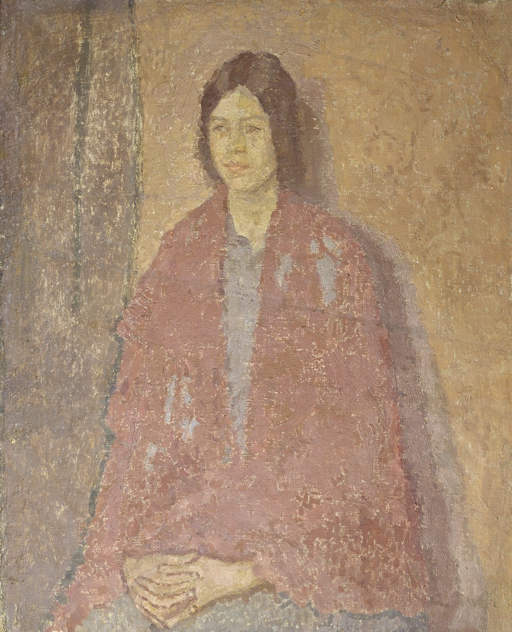 Ung kvinne i et rødt sjal, ca. 1912 (olje på lerret) av Gwen John