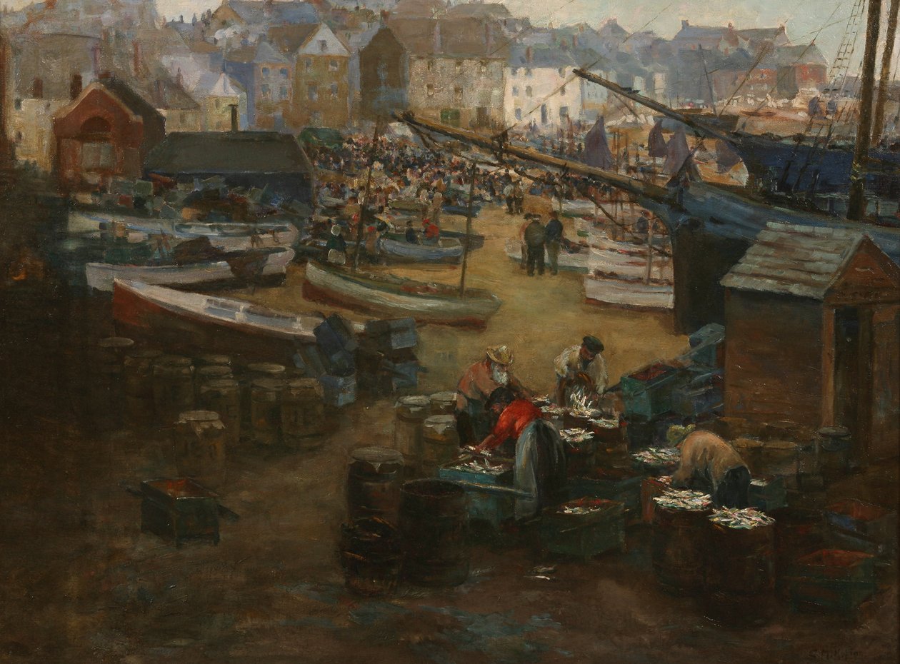 Packing Fish, St. Ives, ca. 1910 av Gwendoline Margaret Hopton