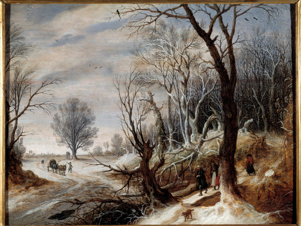 Snølandskapsmaleri av Gysbrecht Lytens (1586-1656) 1600-tallet. Quimper kunstmuseum av Gysbrecht Lytens or Leytens