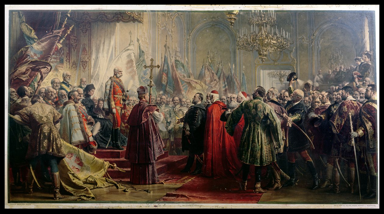Keiser Franz Joseph I (1830-1916) og keiserinne Elizabeth (1837-98) i Budapest, 8. juli 1896 av Gyula Benczúr