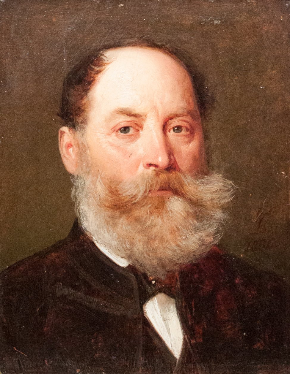 Portrett av Vilmos Benczur, far til kunstneren Magyar: Benczur Vilmos, Benczur Gyula edesapja portrejan av Gyula Benczúr