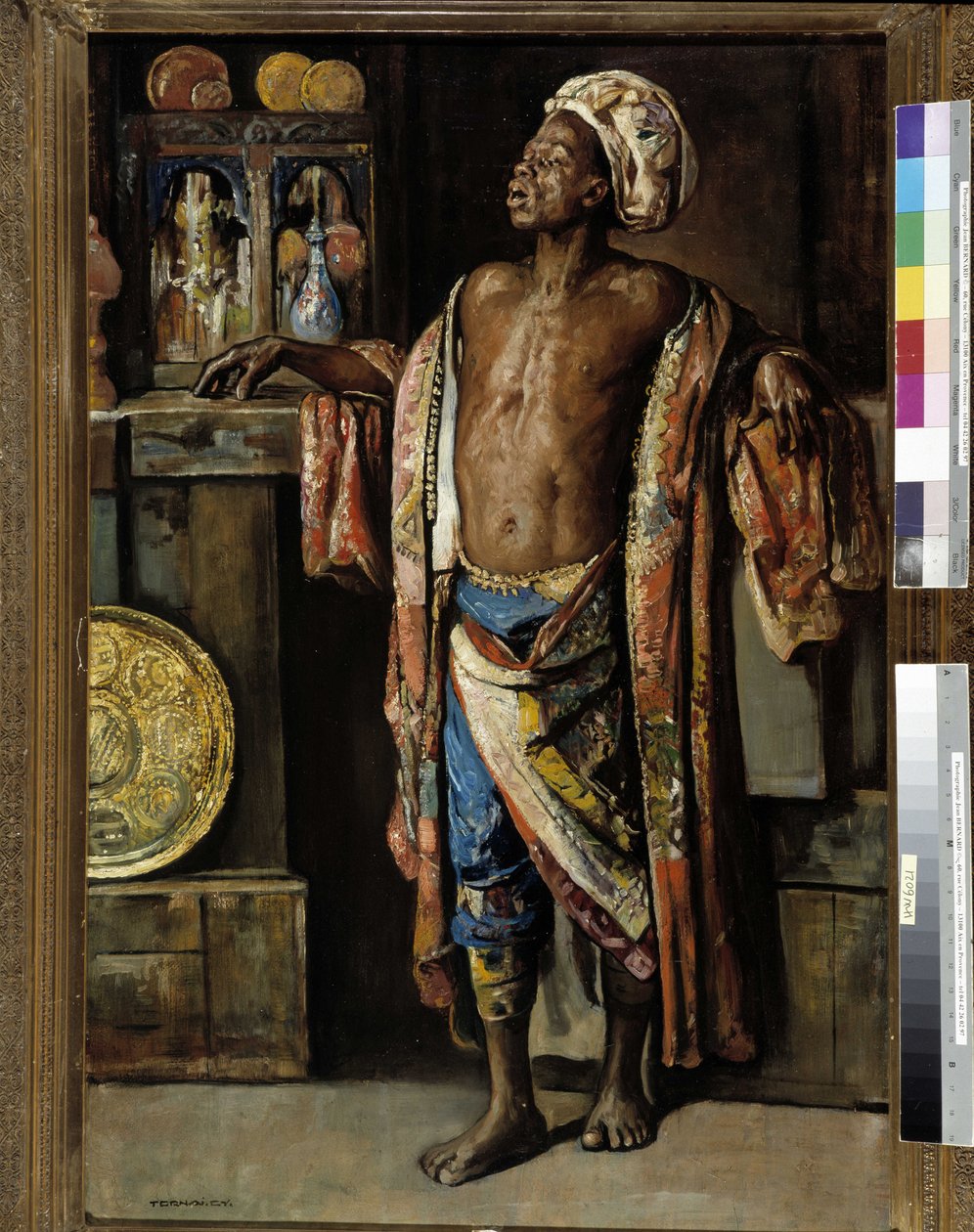 Antikvitetsforhandleren. Maleri av Gyula Tornai (1861-1928). grunnlagsutseende fra Porovence, Marseille av Gyula Tornai