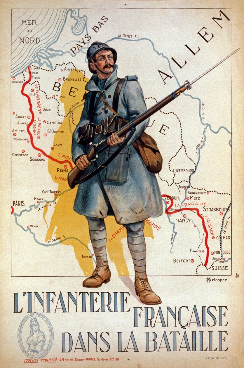 Det franske infanteriet i slaget, 1917 av H. Delaspre