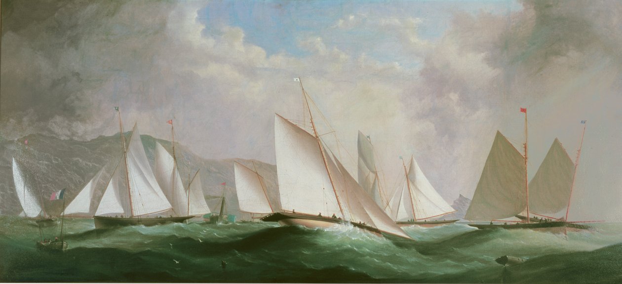 Forbereder for starten, Dart Yacht Club Regatta, 1868 av H. Forrest