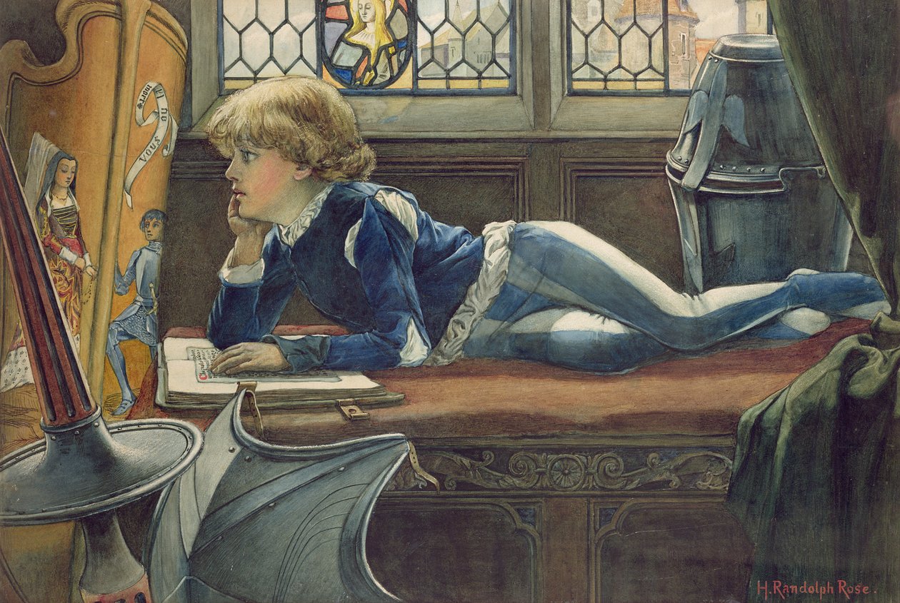 Young Lancelot (wc på papir) av H. Randolph Rose