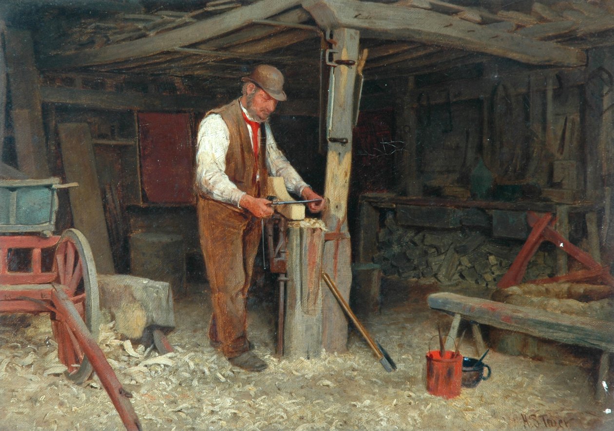 Wheelwright, ca. 1900 av H. Stuck