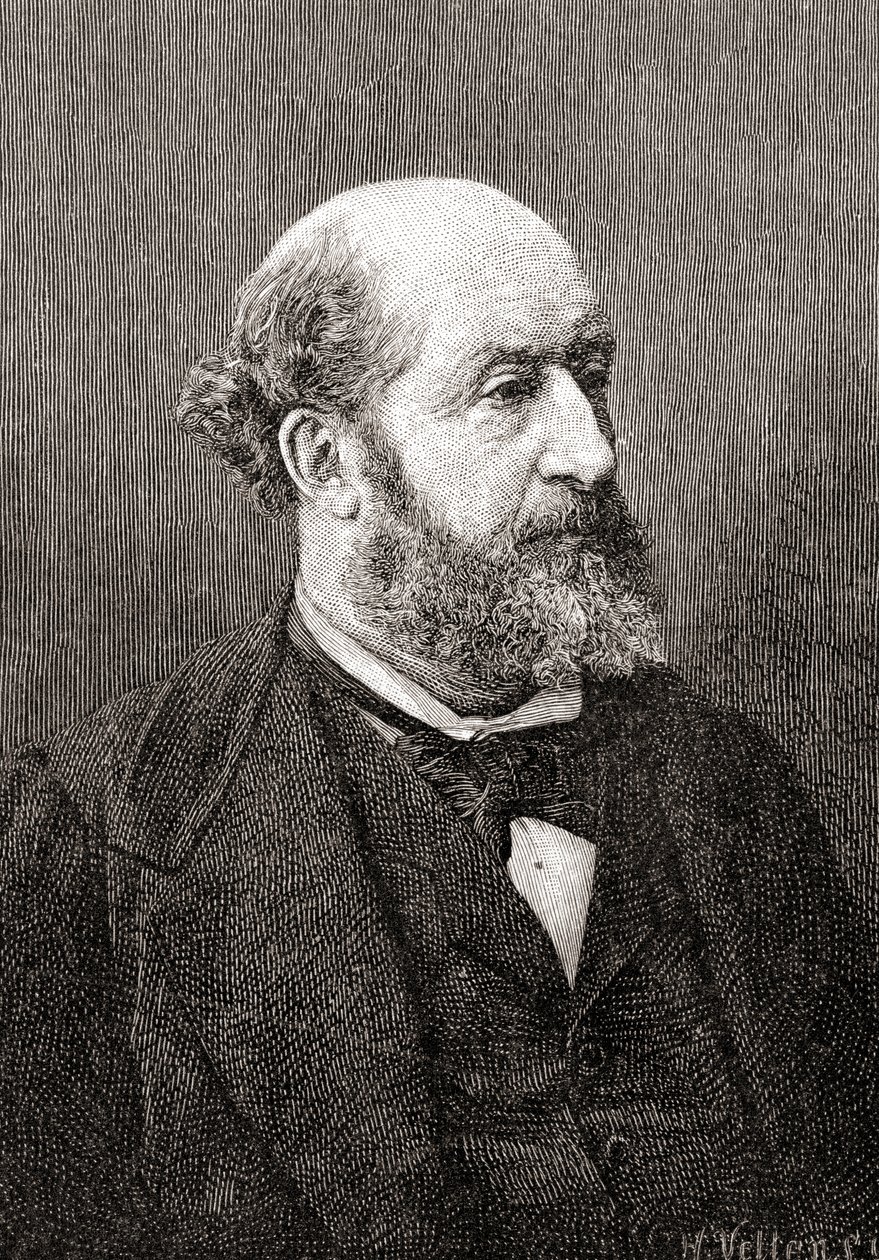 Guillaume Victor Émile Augier, fra The Century Illustrated Monthly Magazine, utgitt 1884 (tregravering) av H. Velten