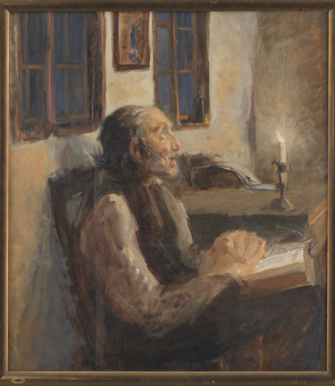 Den gamle mannen på den spedalske av H.A. Brendekilde