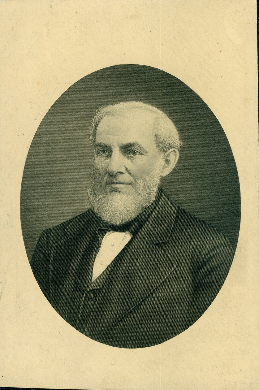 Byste portrett av Giles Franklin Filley iført dress og vest, og snudde til venstre av H.B. Hall and Sons
