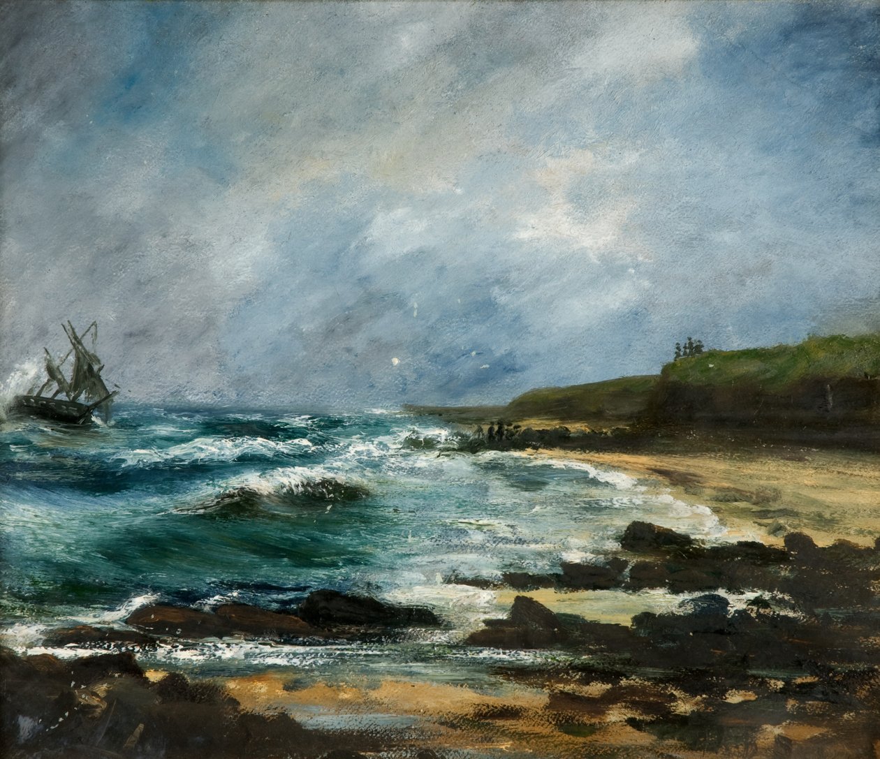 Vraket av den russiske ketchen Julerneck utenfor Marsden Cliffs av H.C.B. Scott