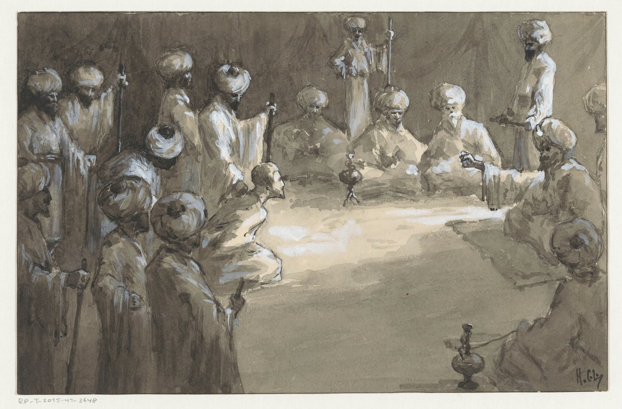 Samling av menn av H.C. Louwerse (signed by artist)