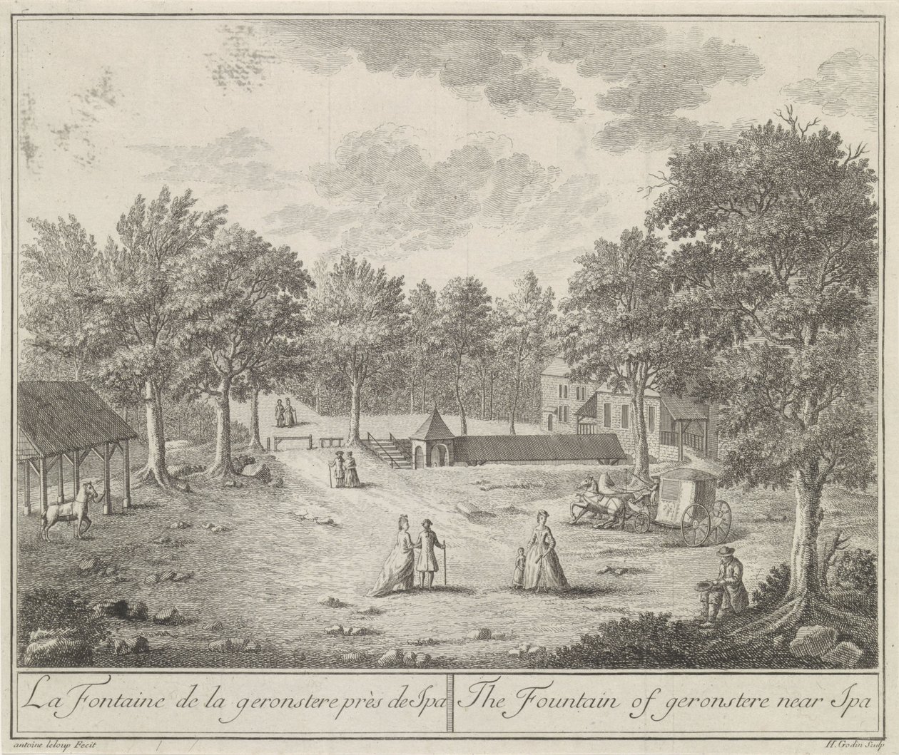 La Fontaine de la geronstere i nærheten av Spa av H.J. Godin