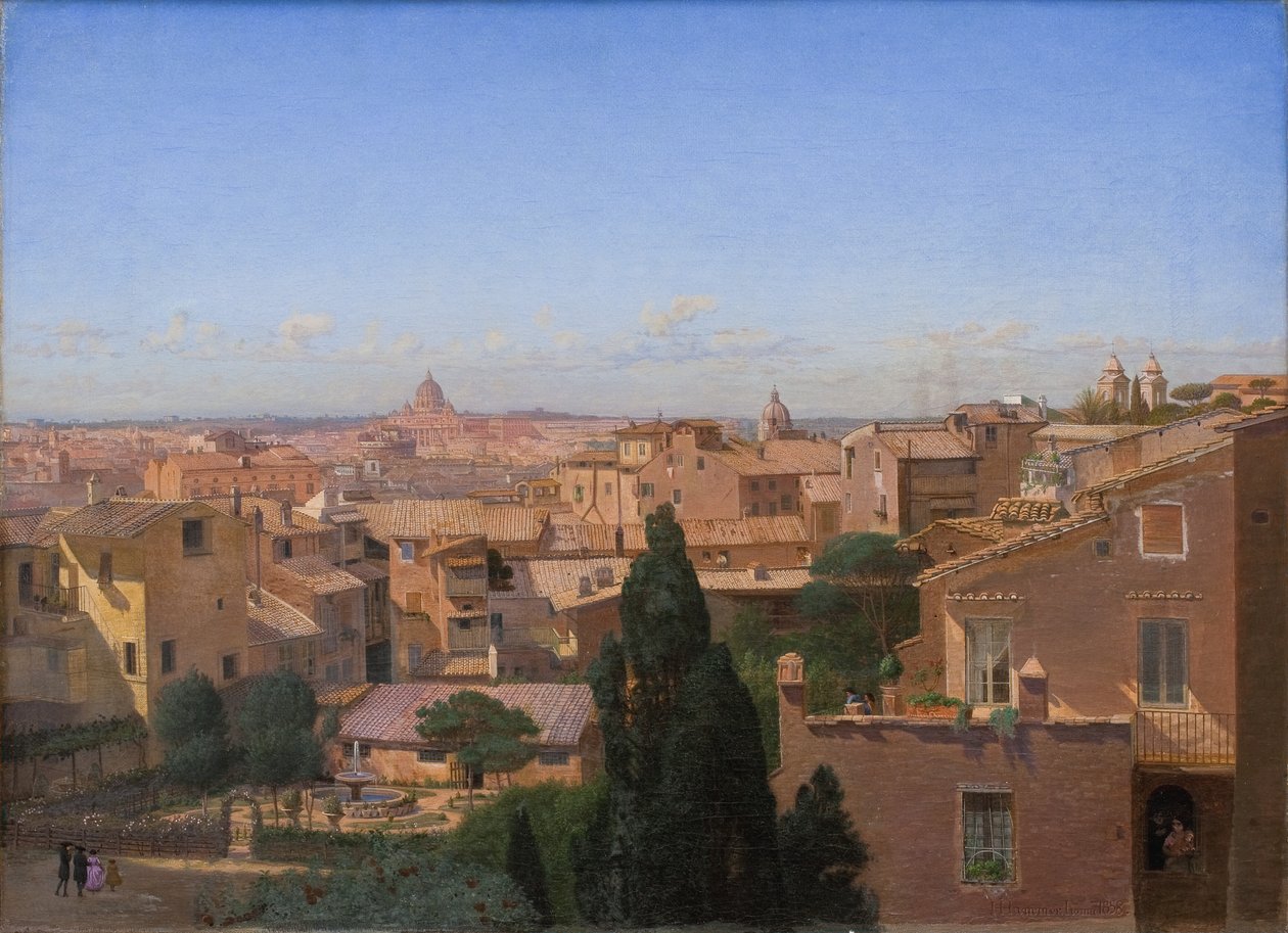 En utsikt over Roma sett fra kunstnerens bolig av H.J. Hammer