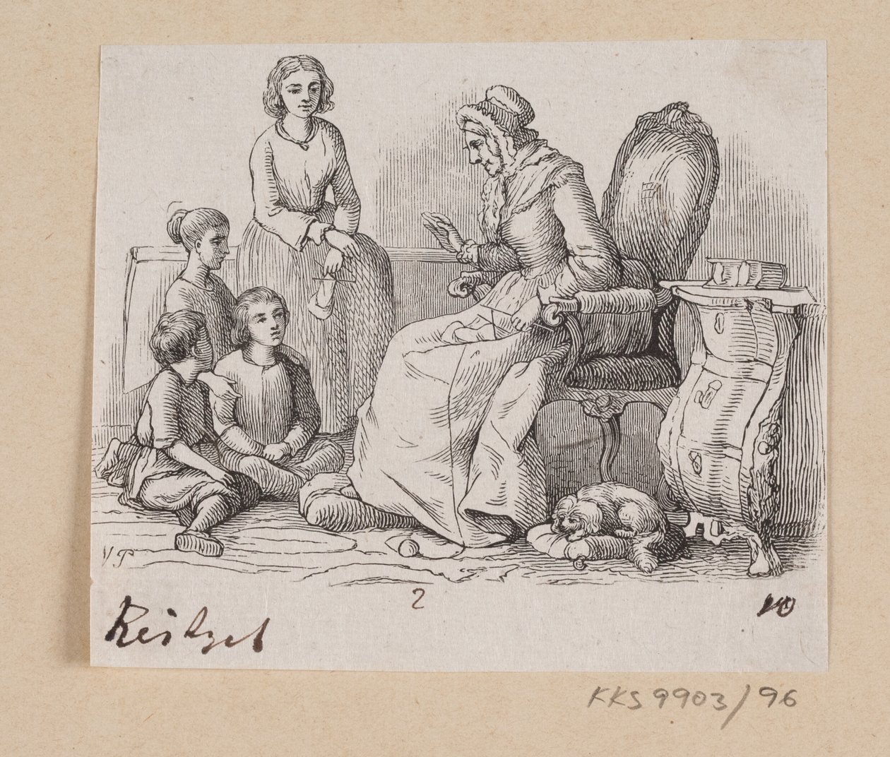 Illustrasjon til "Bestemor" i H.C. Andersen, "Eventyr og historier", bind 2 av H.P. Hansen