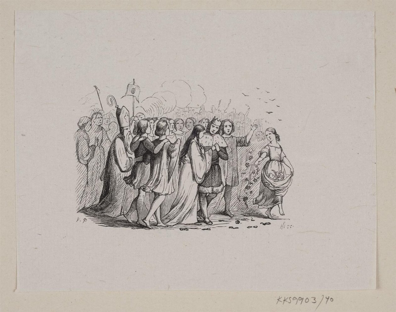 Illustrasjon til "De ville svanene" i H.C. Andersen, "Eventyr og historier", bind 1 av H.P. Hansen