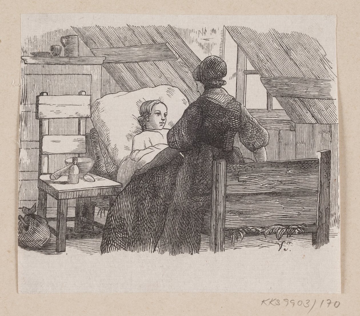 Illustrasjon for "Fem fra en ertebelg" i H.C. Andersen, "Eventyr og historier", bind 2 av H.P. Hansen