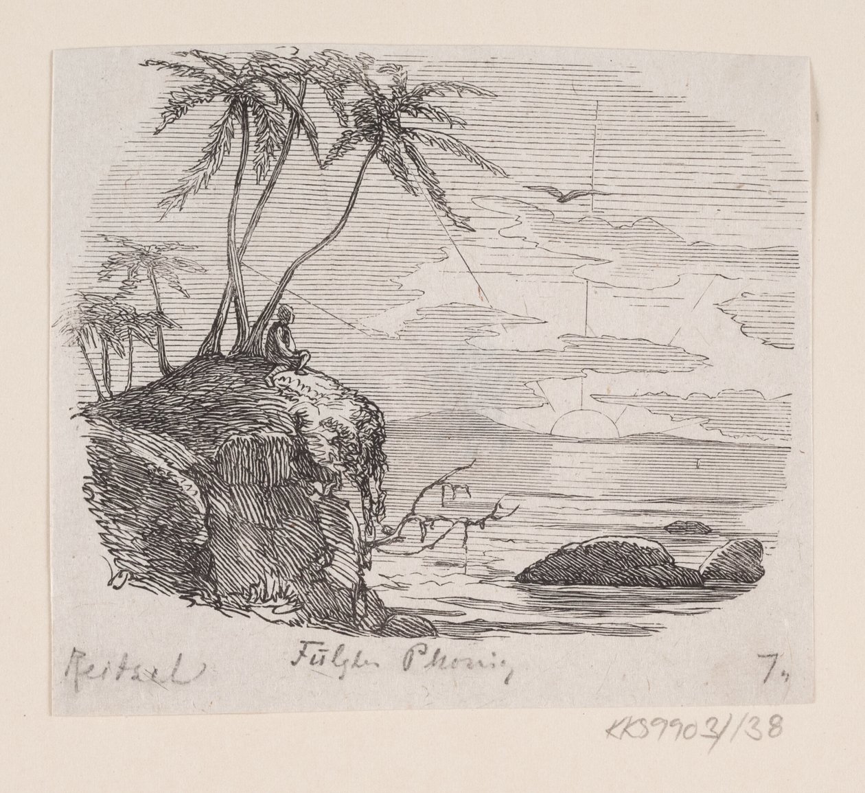 Illustrasjon til "Bird Phønix" i H.C. Andersen, "Eventyr og historier", bind 2 av H.P. Hansen