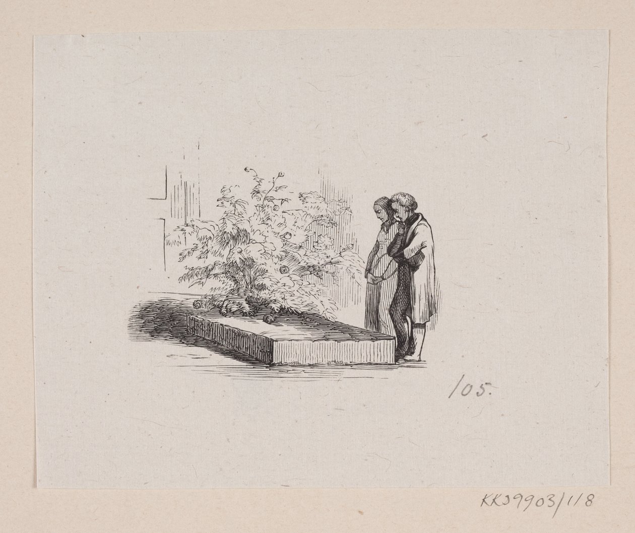 Illustrasjon for "Nabofamiliene" i HC Andersen, "Eventyr og historier", bind 2 av H.P. Hansen