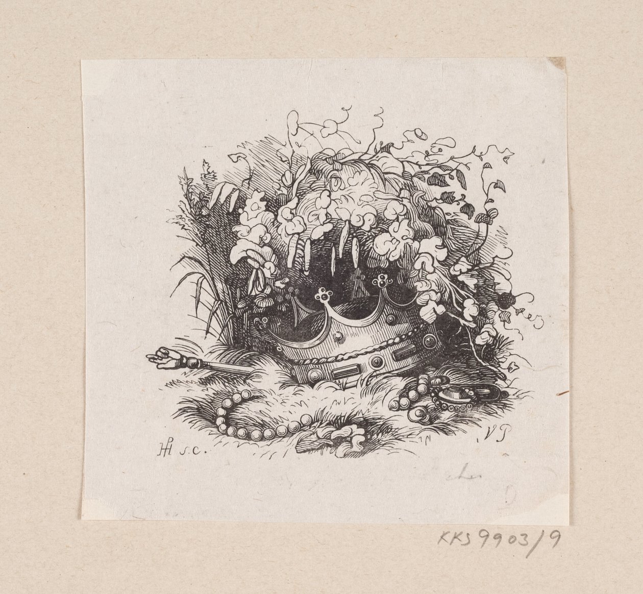Illustrasjon til "Prinsessen på erten" i H.C. Andersen, "Eventyr og historier", bind 1 av H.P. Hansen
