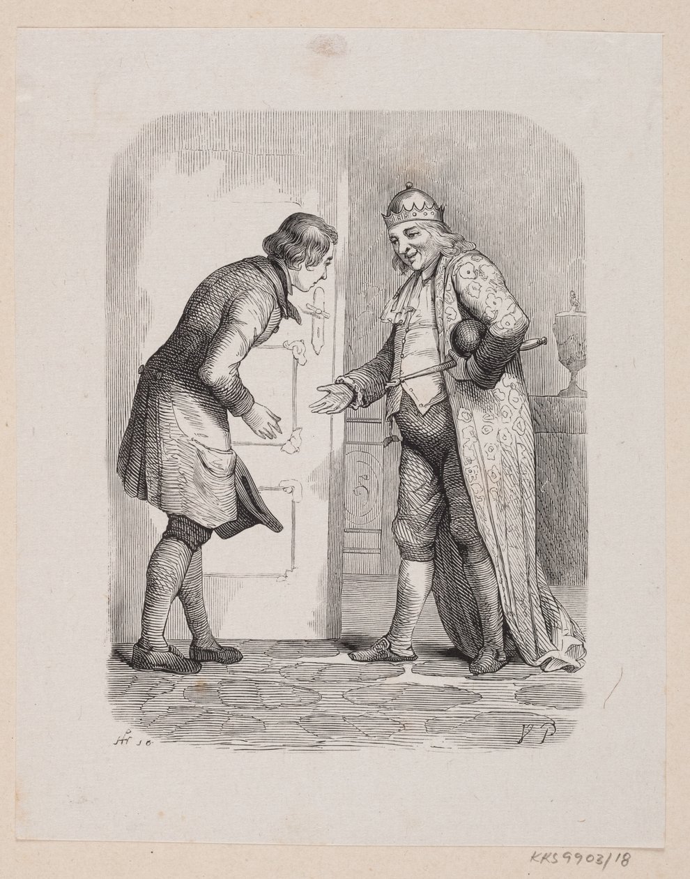 Illustrasjon til «Reisefølget» i H.C. Andersen, "Eventyr og historier", bind 1 av H.P. Hansen
