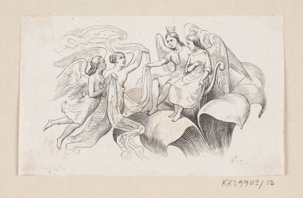 Illustrasjon for "Tommelise" i HC Andersen, "Eventyr og historier", bind 1 av H.P. Hansen
