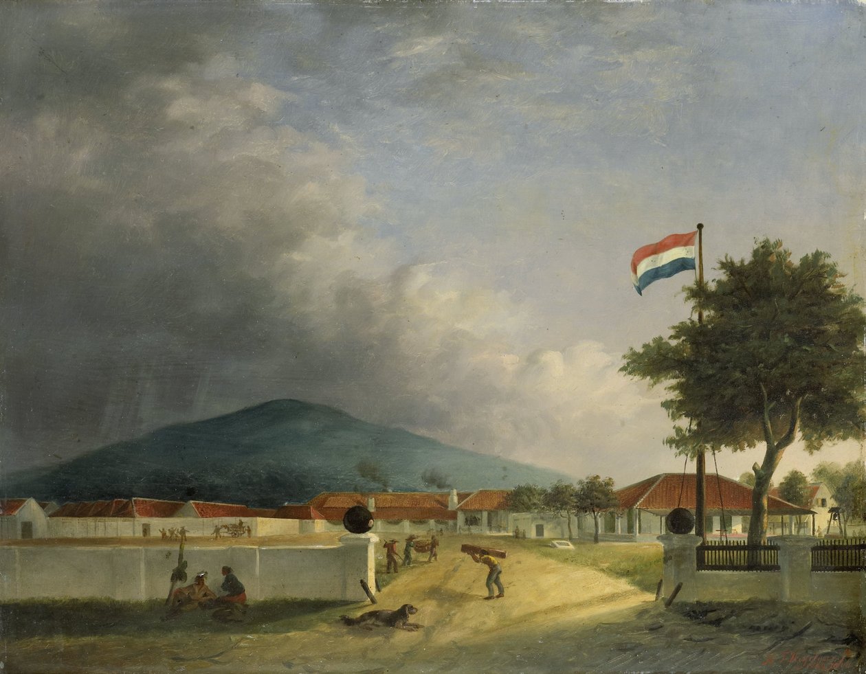 Kedawong Sugar Factory nær Pasuruan, Java av H.Th. Hesselaar