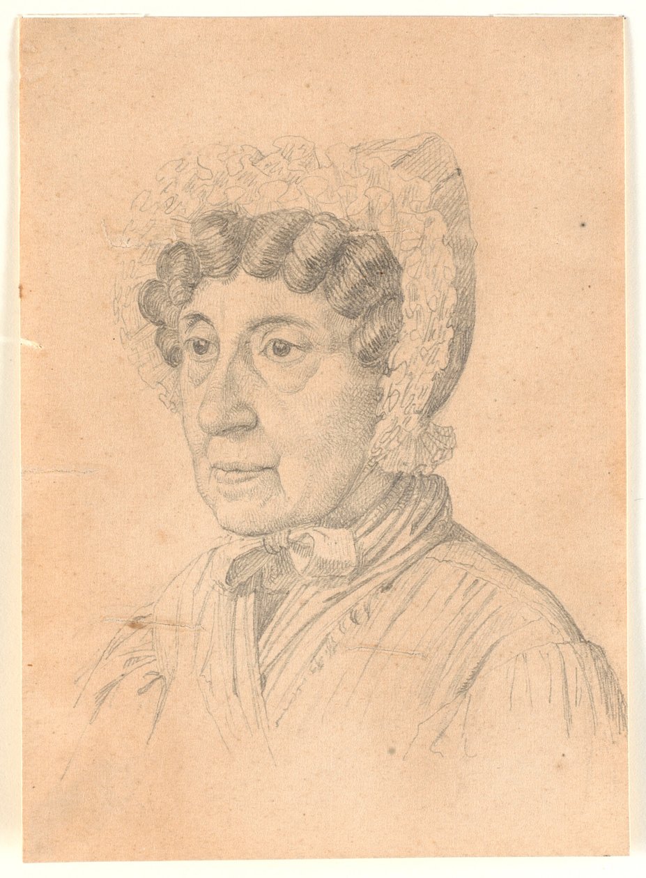 Portrett av eldre dame, muligens konsul Bravos mor av H.W. Bissen