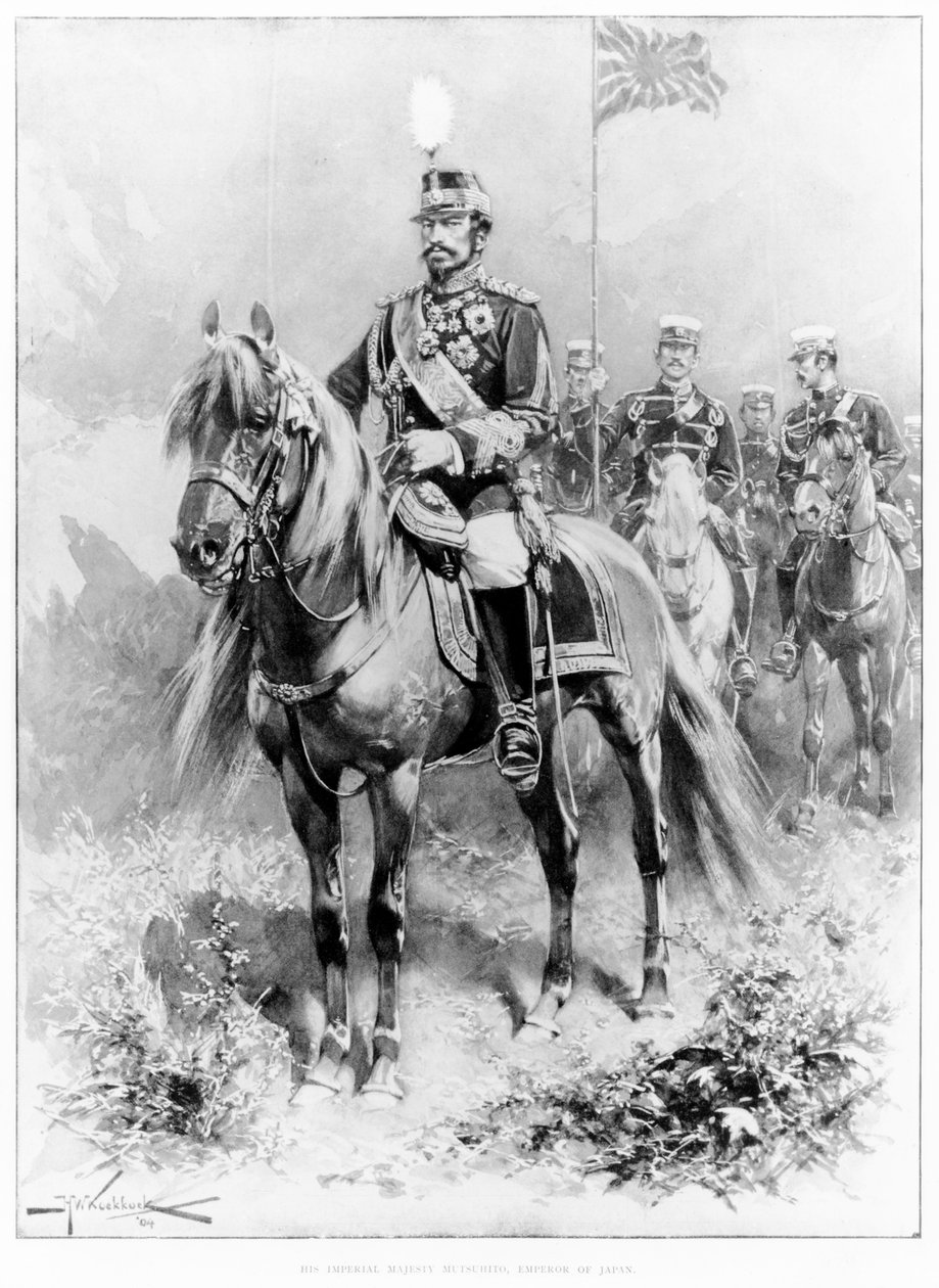 Hans keiserlige majestet Mutsuhito, keiser av Japan (1852-1912) fra The Illustrated London News, 16. januar 1904 av H.W. Koekkoek