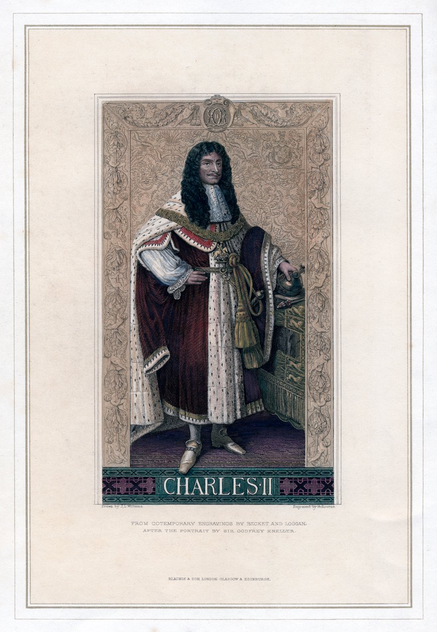 Charles II, konge av England og Skottland av H. Bourne