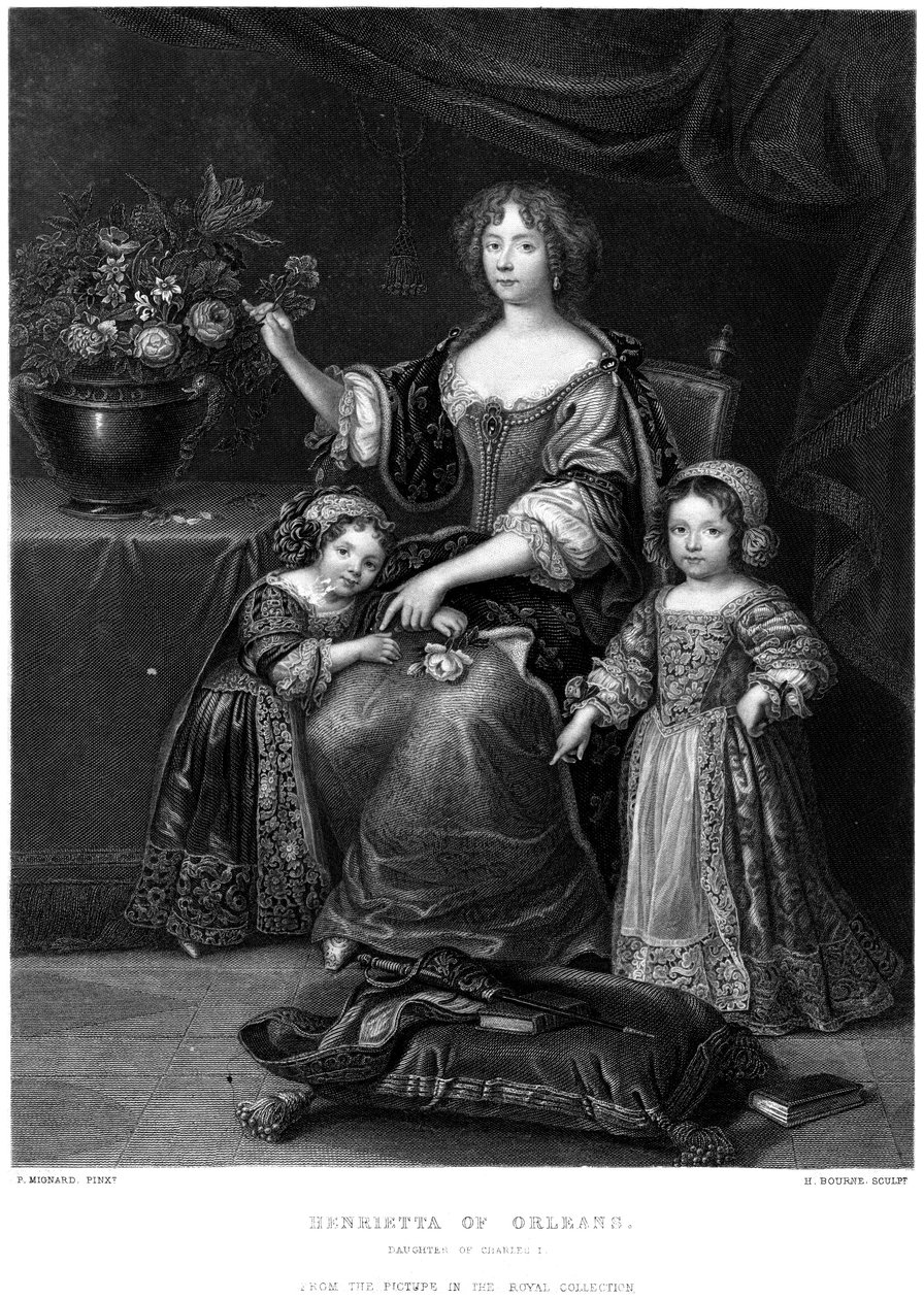 Henrietta av Orleans, datter av Charles I, 1800-tallet. av H. Bourne