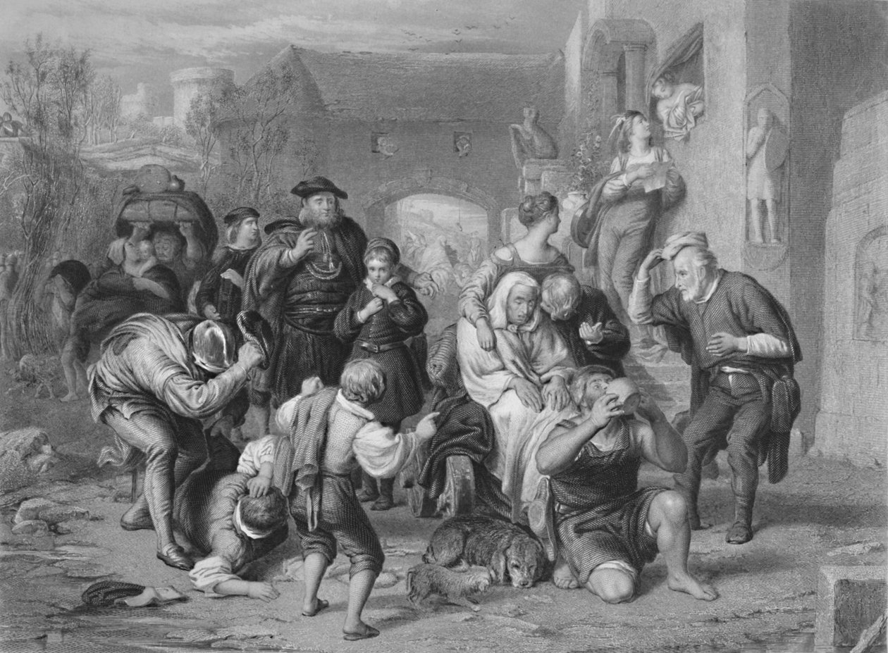 Menneskets syv aldre som du liker det, c1870 av H. Bourne