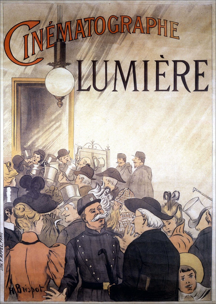 Reklameplakat av H. Brispot for kinematografen til Lumière-brødrene, begynnelsen av 1900-tallet. av H. Brispot