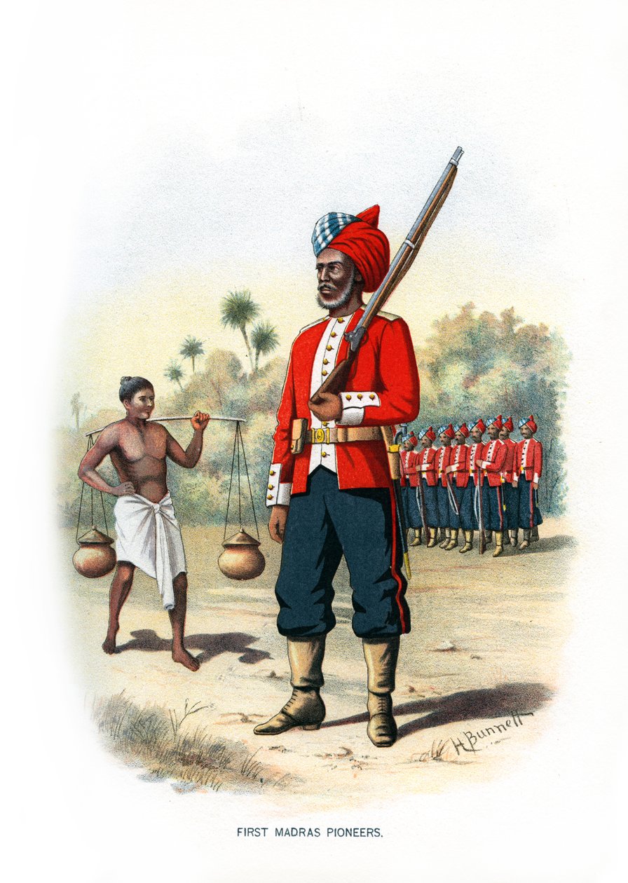 First Madras Pioneers, c1890. av H. Bunnett