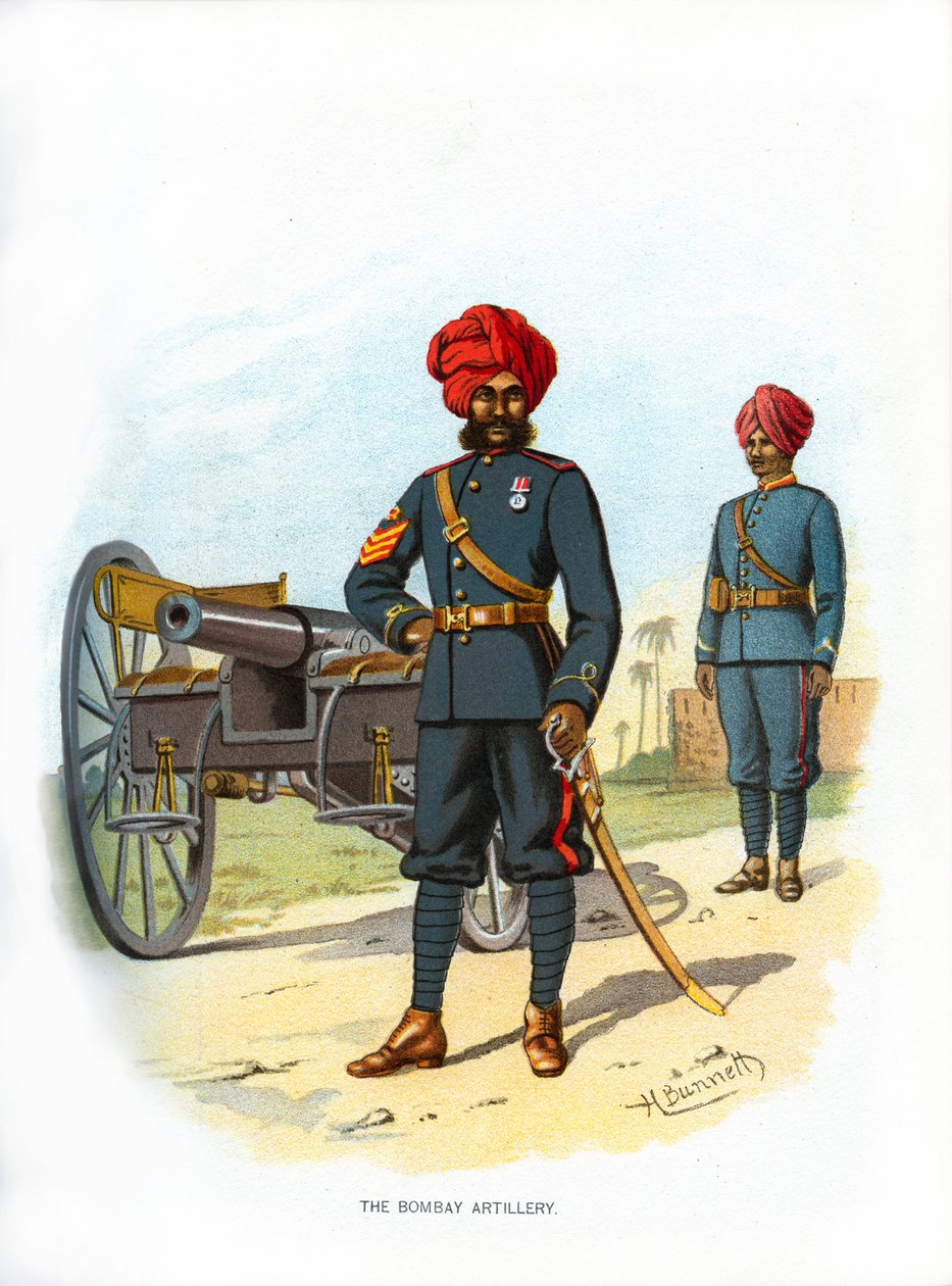 Bombay Artillery, c1890. av H. Bunnett